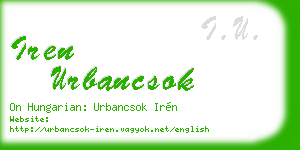 iren urbancsok business card