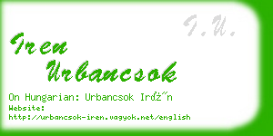 iren urbancsok business card